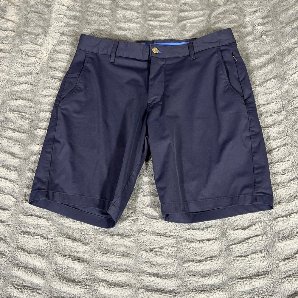 Twillory Mens Navy Blue Performance Shorts Size 32 Tailored Fit Technical Fabric